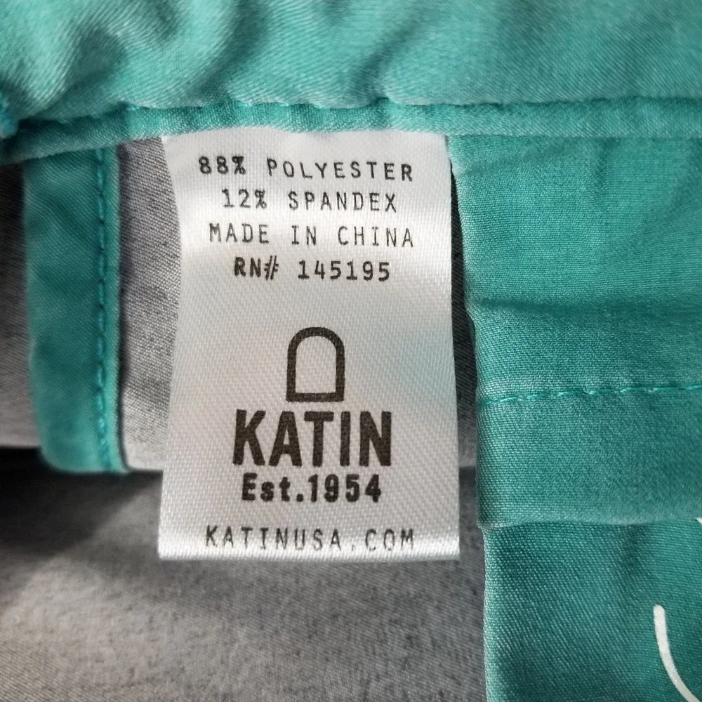 Vtg Katin Surf Trunks Men 30 Gray Geometric Print‎ Swim Board Shorts Drawstring